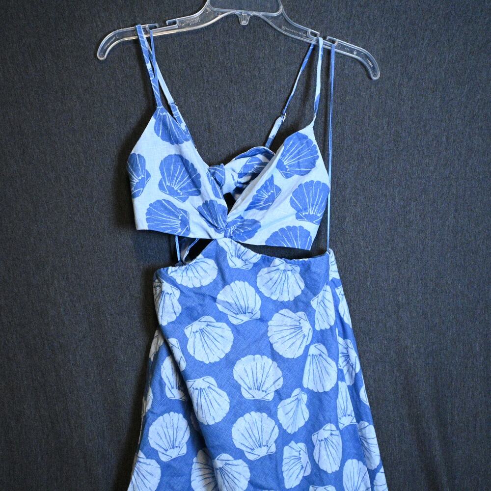 NEW Abercrombie & Fitch Women's SP Julia Slip Cutout Maxi Dress Blue NWT